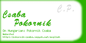 csaba pokornik business card